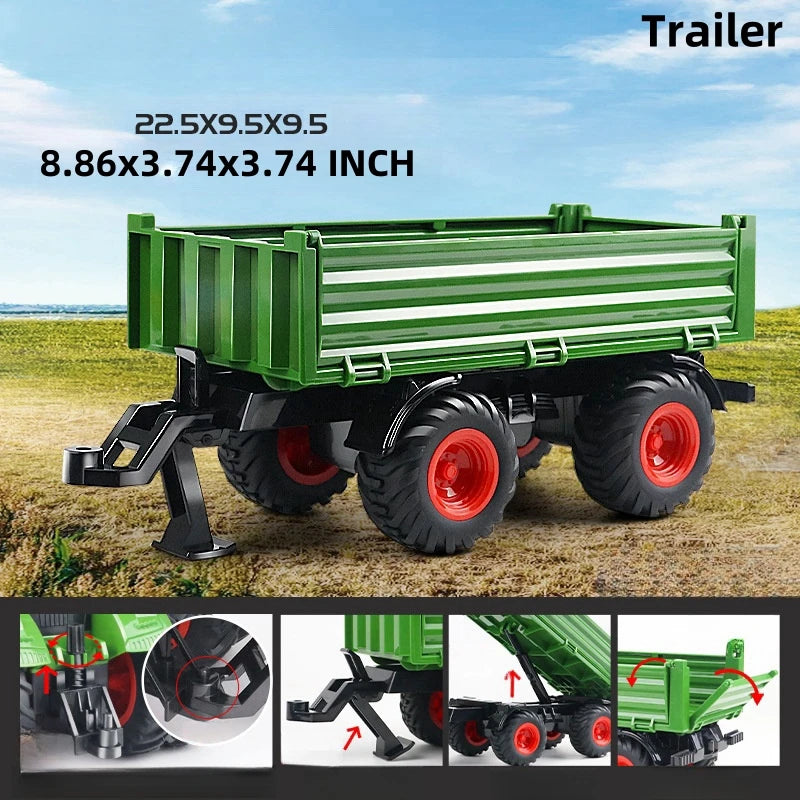 Large Scale Tractor toys DIY Farmer Car Playset Toy Transport Trailer Engineering  Birthday Gifts