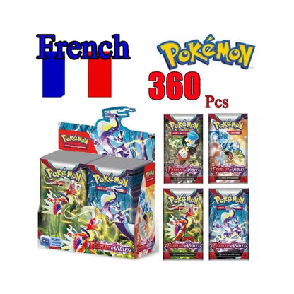 360Pcs French Pokemon Card Prismatic Evolutions Surging Sparks SCARLET VIOLET 151 Pokémon Booster Battle Transaction Card Gifts