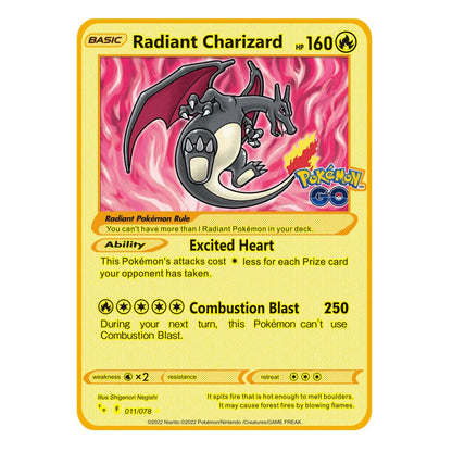 2025 NEW Pokemon Metal Card 10000 Points Arceus Charizard Super Card Golden English Mewtwo Vmax GX EX Anime Collection Cards Gif