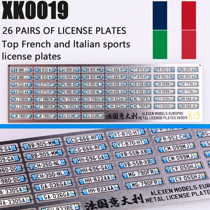 1:64 Alloy Car Model Alexen XK0001-XK0023 Metal License Plate Number Plate 1/64 Model Accessories Making Tools Hobbyist DIY