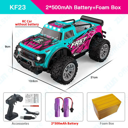 ZWN 1:16/1:20 2.4G Model RC Car With LED Light 2WD Off-road Remote Control Climbing Vehicle Outdoor Cars Toy Gifts for Kids