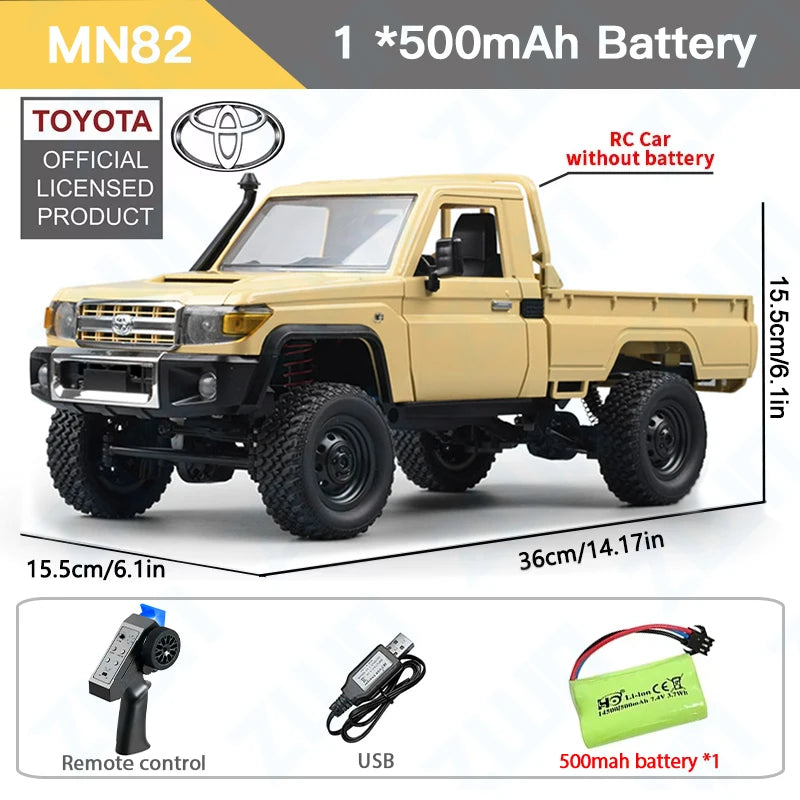 ZWN MN82 1:12 Retro Rc Car With LED Lights Full-scale Simulation LC79 Professional 4WD Remote Control Pickup RC Truck Model Toys