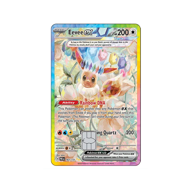 Sv8a PTCG Eevee Credit Card Skin Stickers Eeveelution Series Sticker for VISA Credit Card Debit Beautify Decoration No Residue