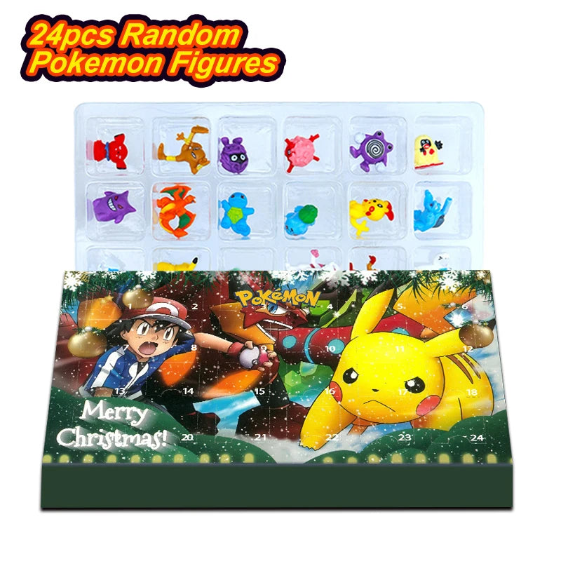 Pokemon Figure Advent Calendar Gift Box mini Pikachu Character Doll Bulbasaur Children Christmas Toy Gifts