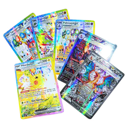 100Pcs Portuguese Pokemon Cards Terastal Pikachu Vstar Vmax GX Letter Rainbow Arceus Shiny Charizard trade card children toy