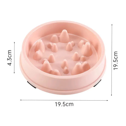 Pet supplies Cat Dog Slow Food Bowl Fat Help Healthy Round Anti-choking Thickened And Non-slip Multiple Colors Shapes