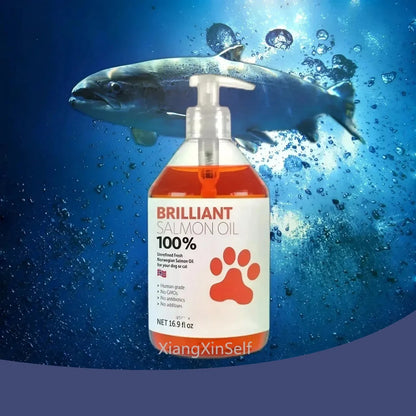16.9 fl oz 500ML Salmon Fish Oil for Pets, 21 Omega Fatty Acids, Natural Nutritional Supplement for Dogs and Cats